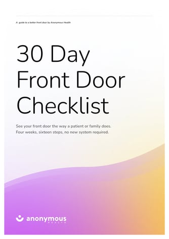 The 30 Day Front Door Checklist cover