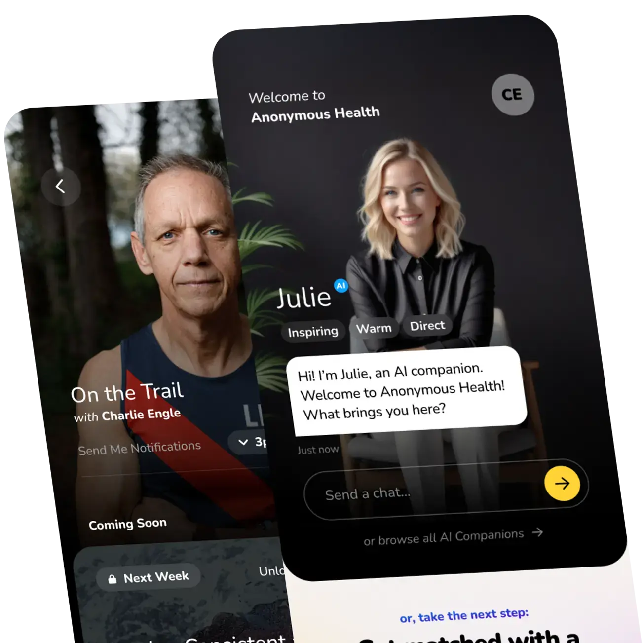 Anonymous Health App Screens