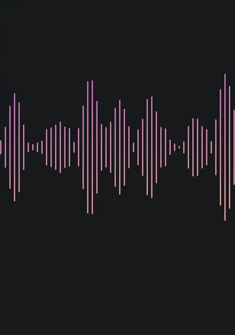 A voice waveform in the brand gradient
